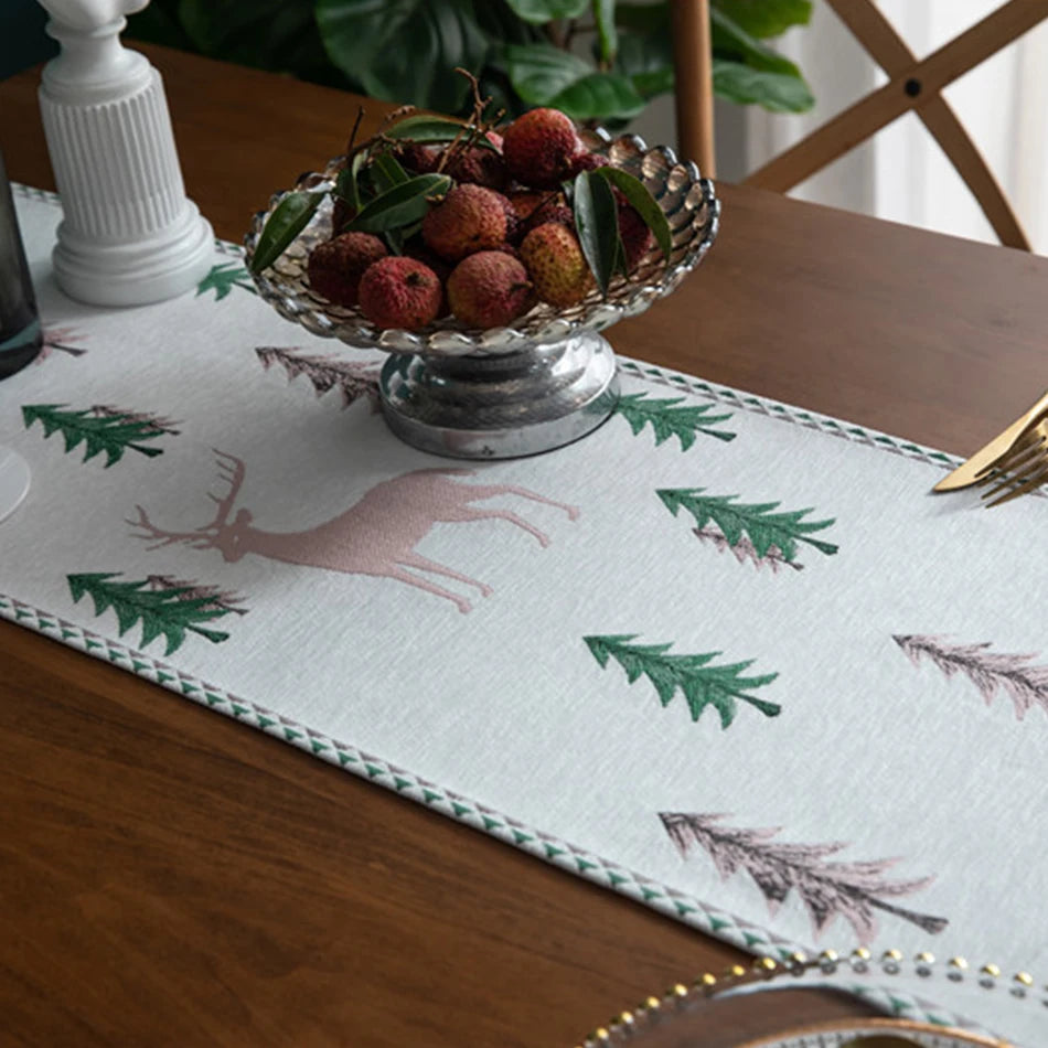 Embroidered Christmas Tree Table Runner