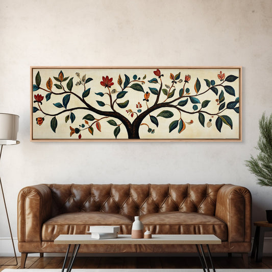 Wabi-Sabi Inspired Panoramic Botanical Print