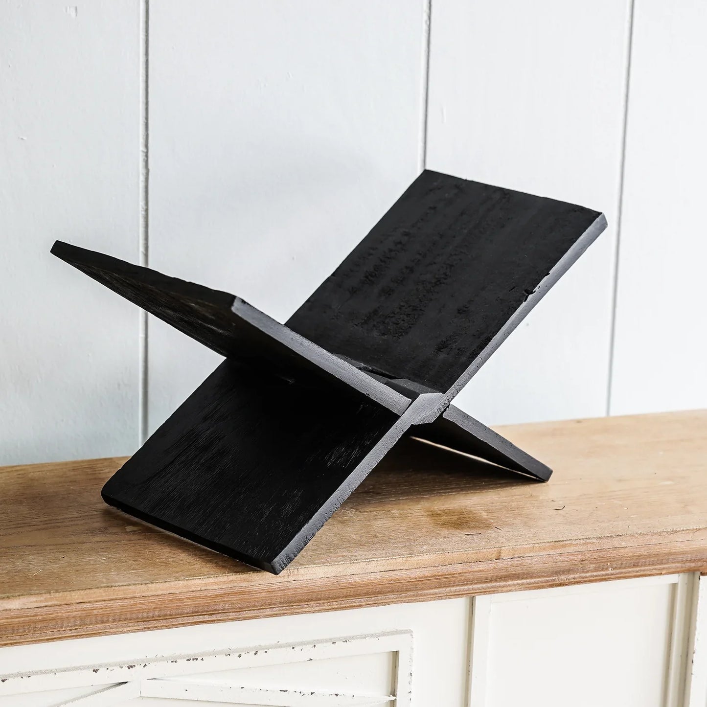 Black Wood Cookbook & Coffee Table Book Stand