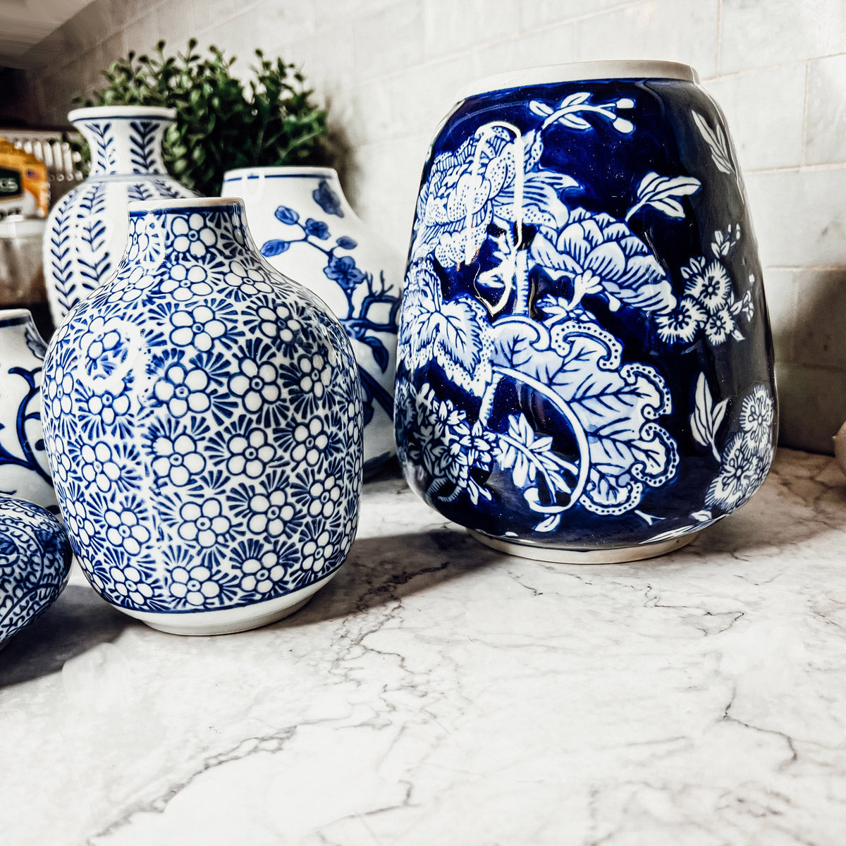 Samira Blue Hand-Painted Vases