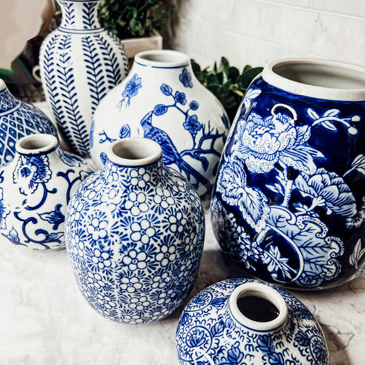 Samira Blue Hand-Painted Vases