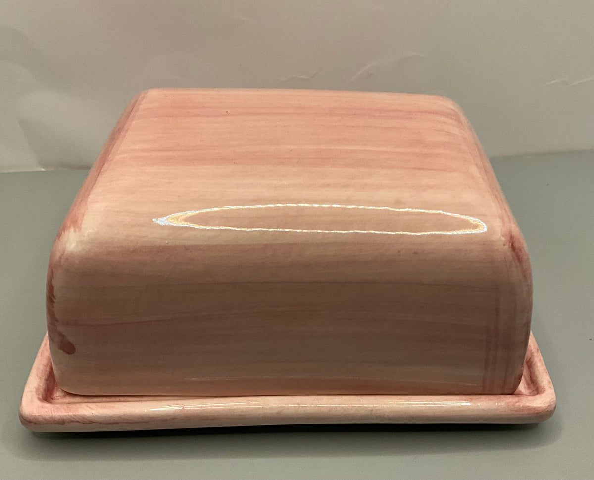 Italian Hand-Painted Ceramic Butter Dish