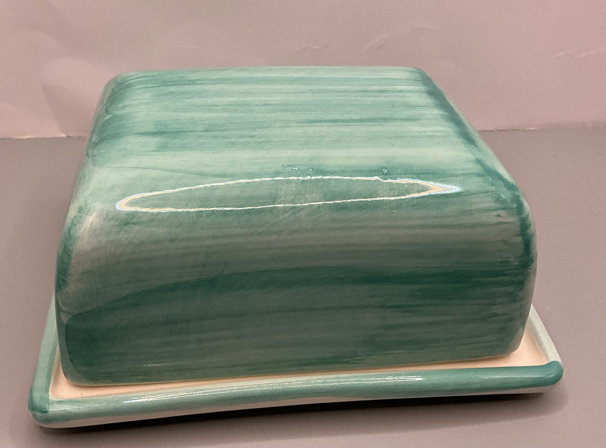 Italian Hand-Painted Ceramic Butter Dish