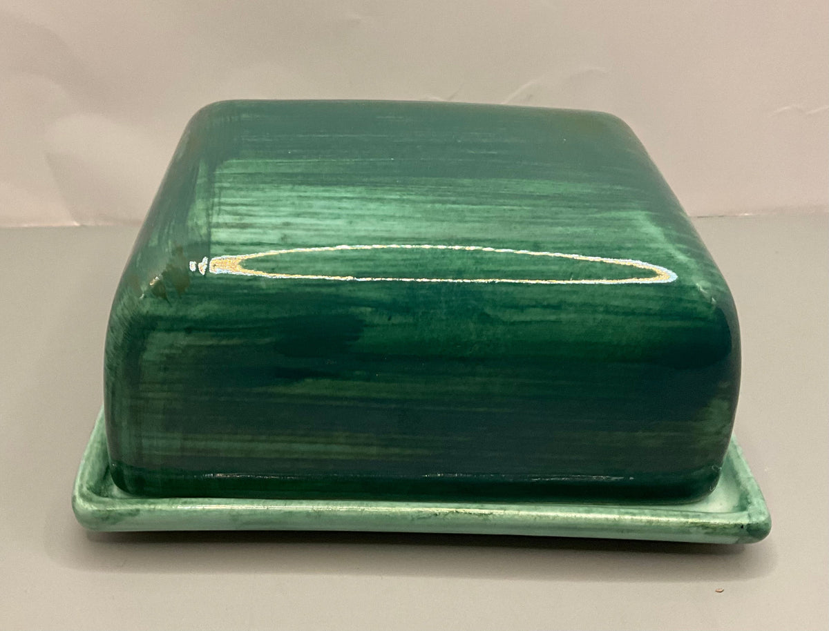Italian Hand-Painted Ceramic Butter Dish