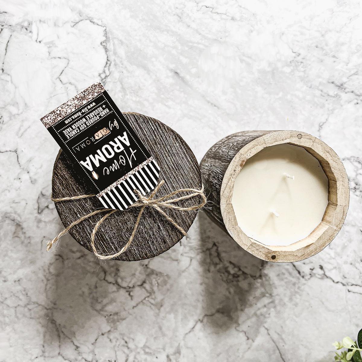 Fenni Wood Candle Vase