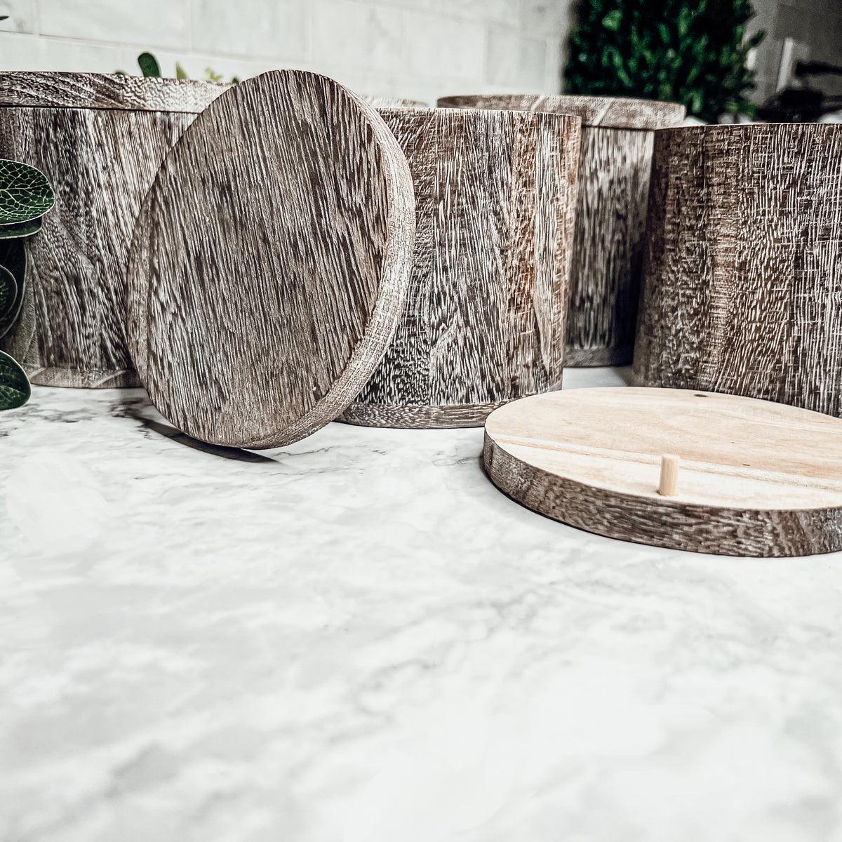 Fenni Wood Candle Vase