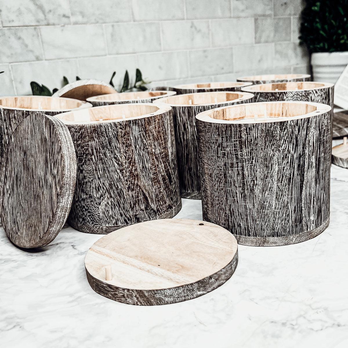 Fenni Wood Candle Vase