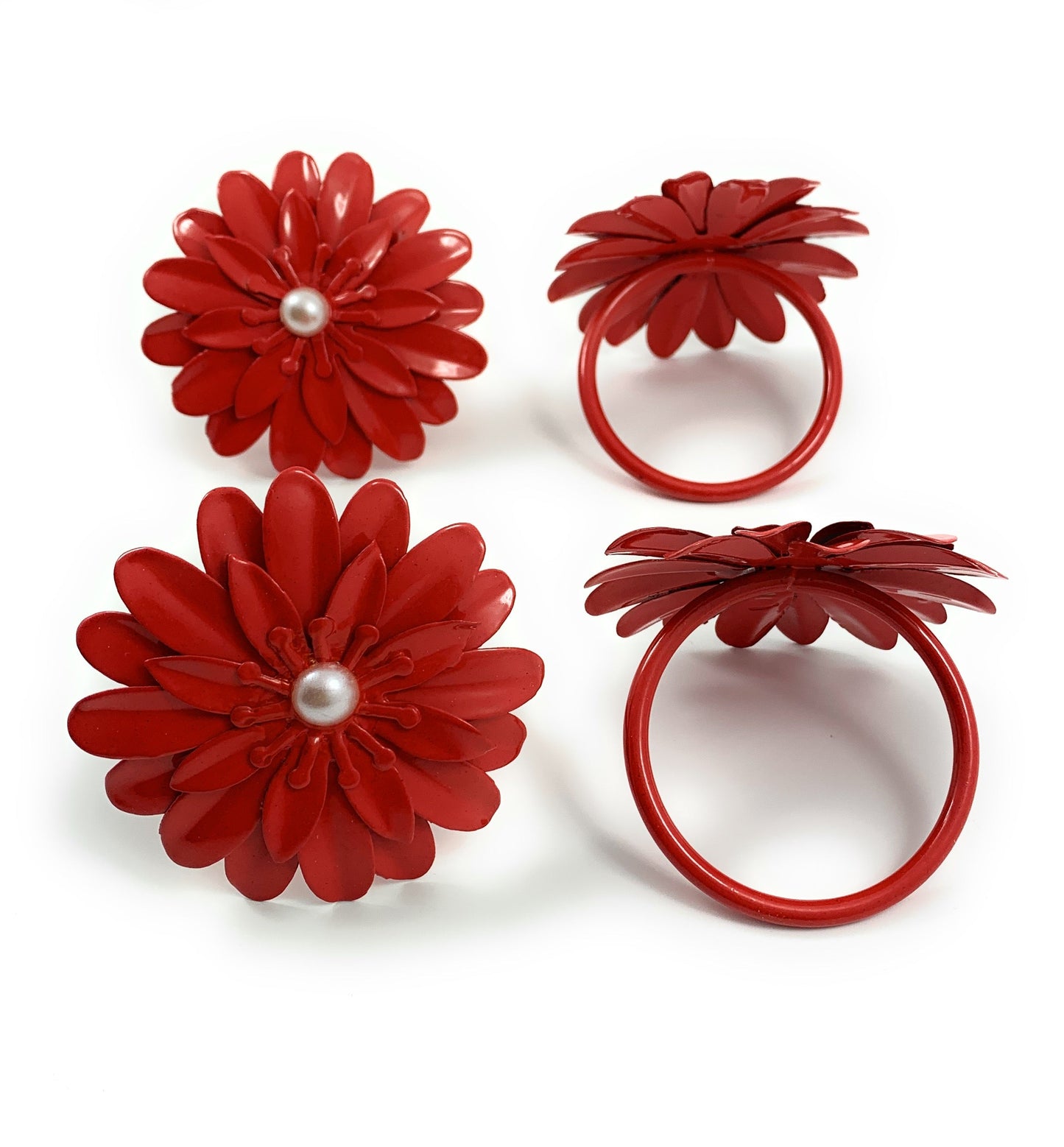 Vibhsa Red Floral Napkin Rings