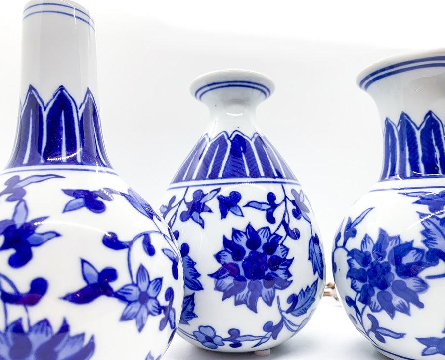 Chinoiserie Hand-Painted Mediterranean Canton Vases