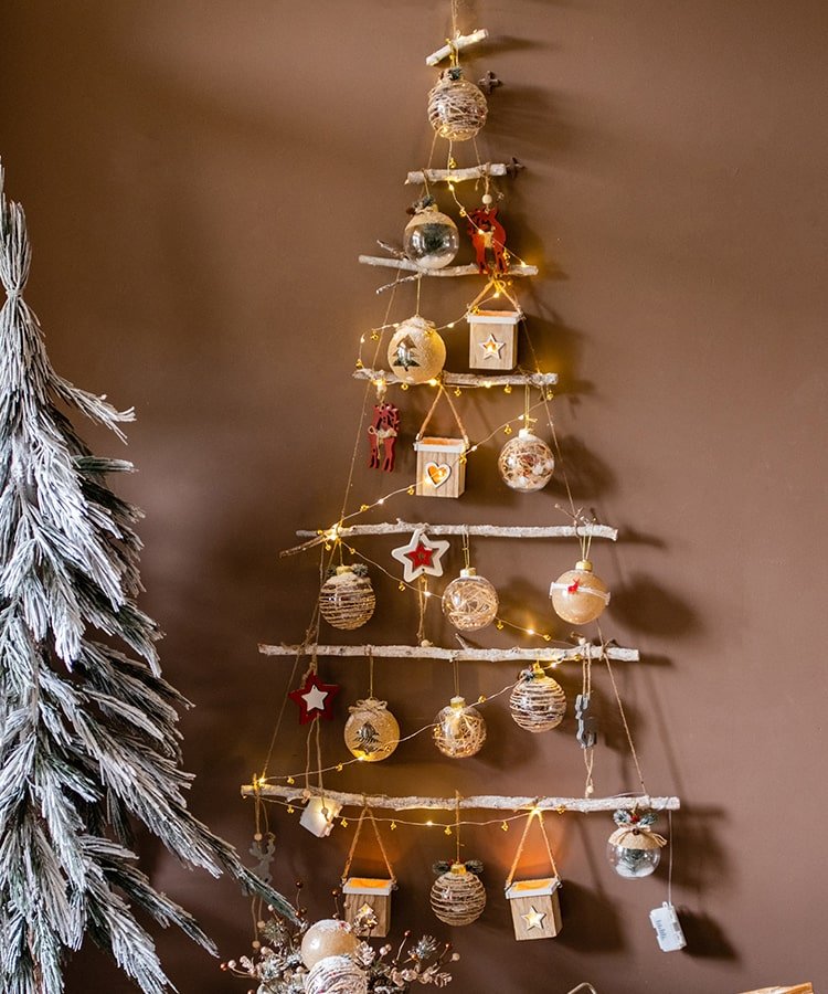 Christmas Tree Wood Box Candle Holder Ornament