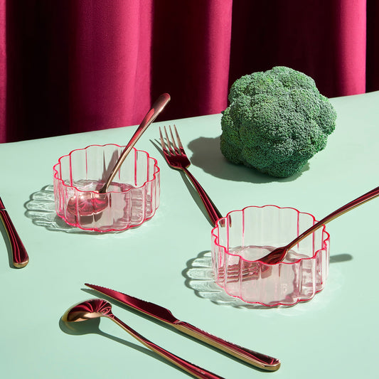 Blush Flower Glassware