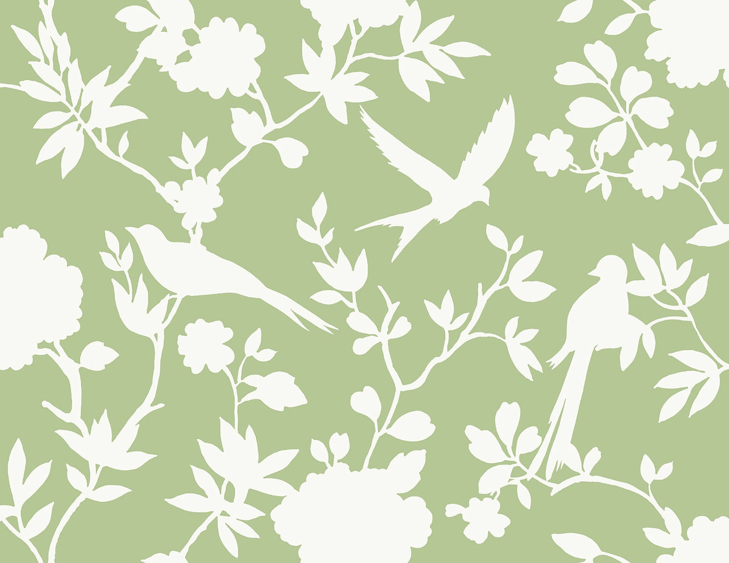 Kauai Bird Toile Embossed Vinyl Unpasted Wallpaper