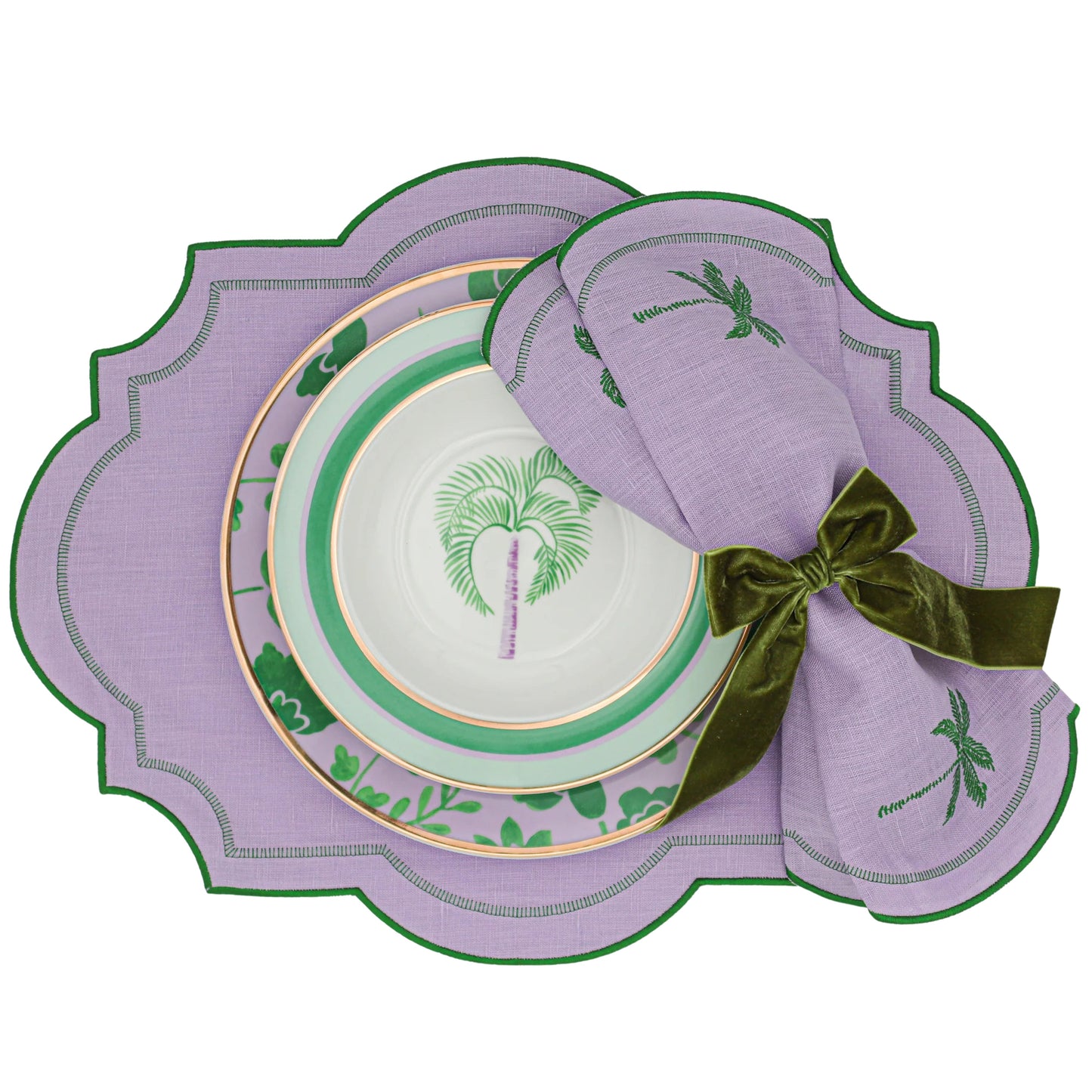 Fir Green Velvet Napkin Bow Tie