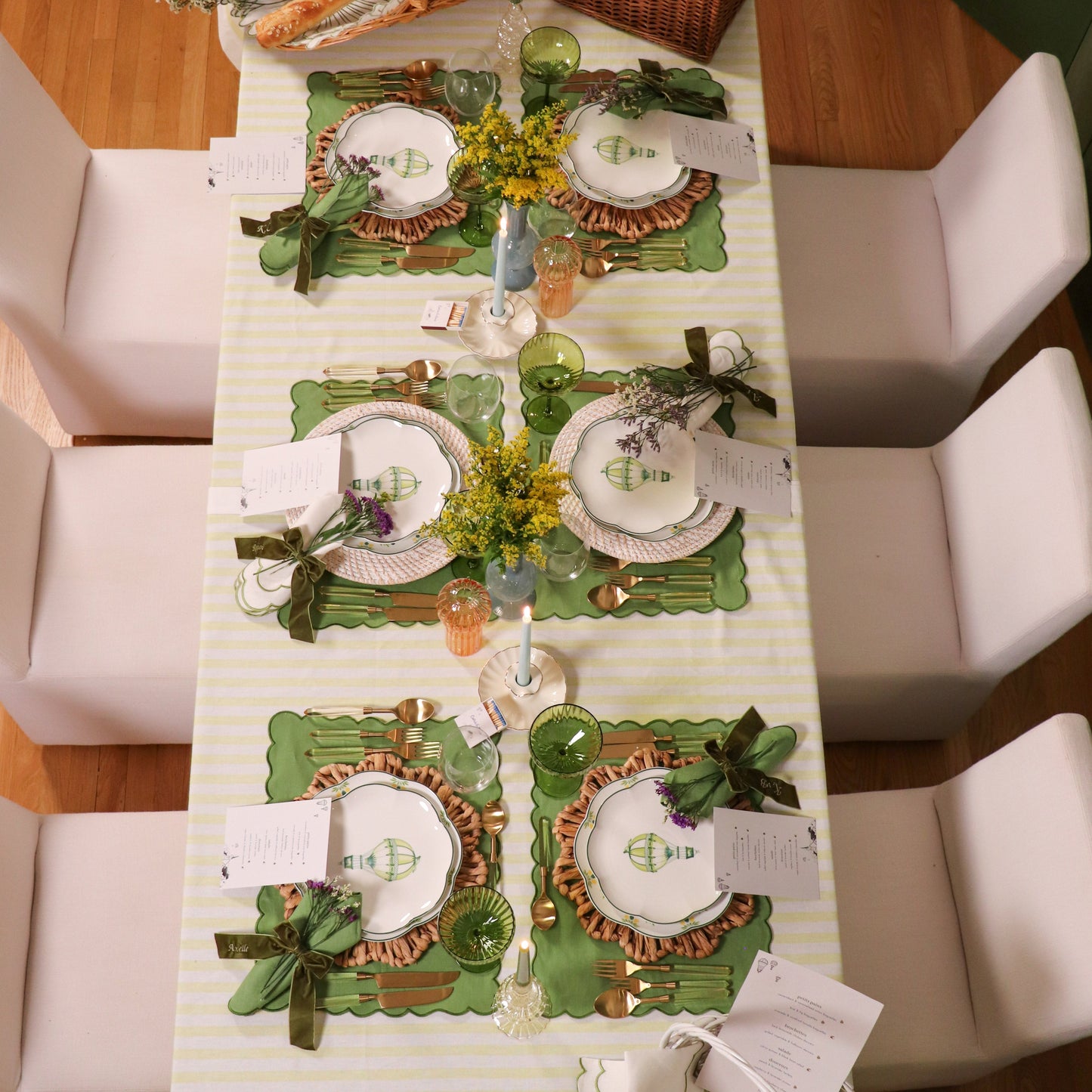 Fir Green Velvet Napkin Bow Tie