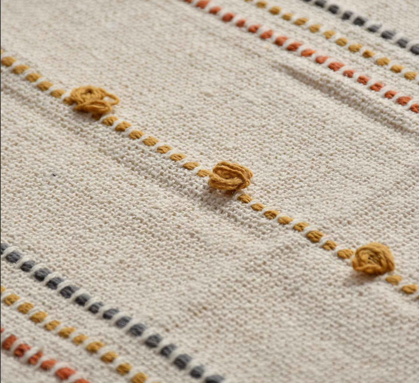 Halston Hand Woven Throw with Tufts & Tassels