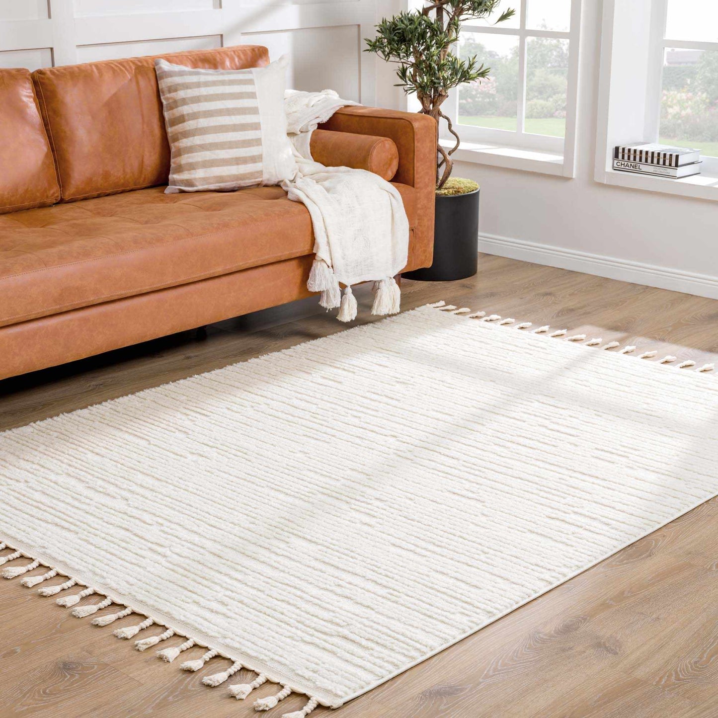 Kulu Textured Area Rug with Tassels