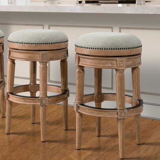Charlotte Herringbone Grey Barstool in Oak