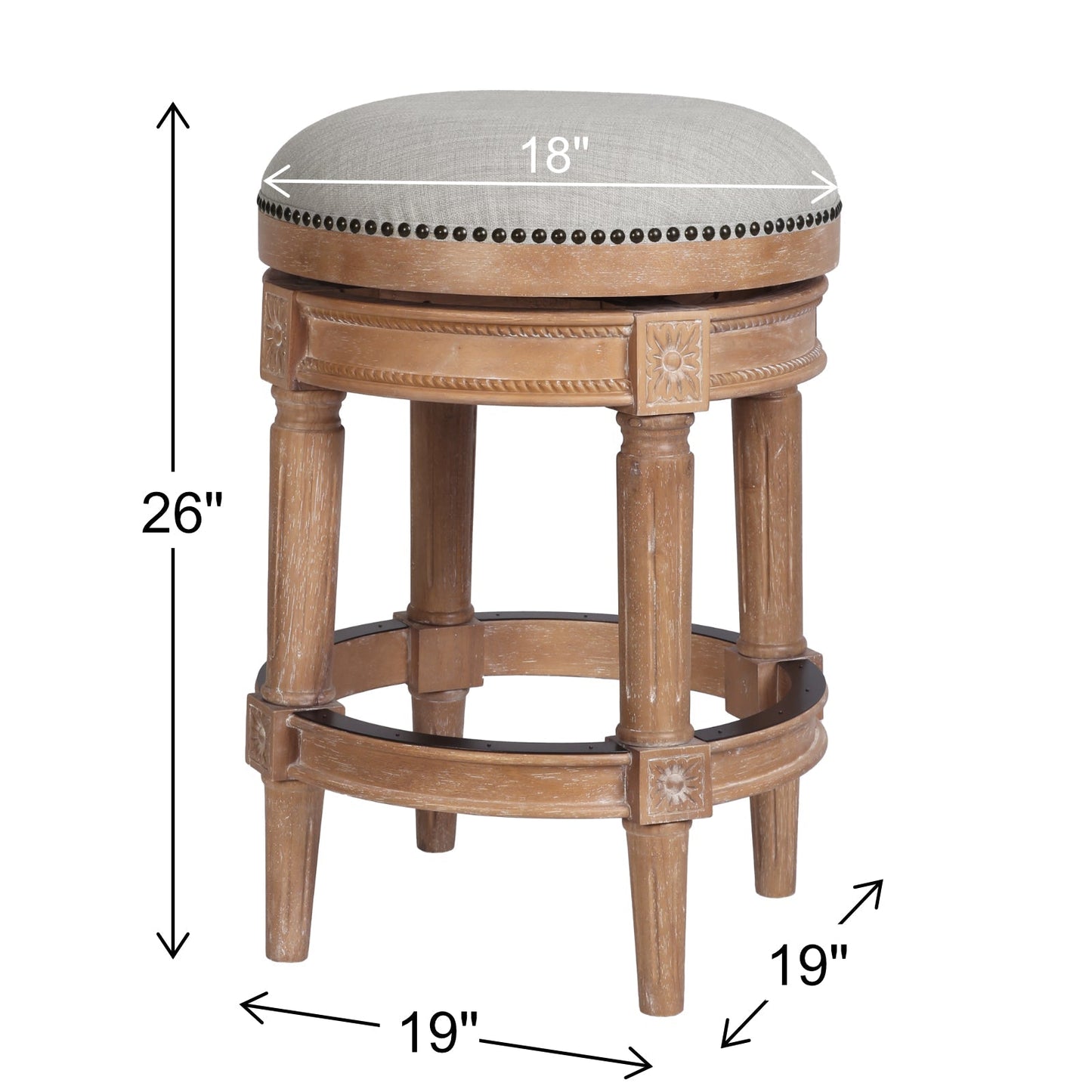 Charlotte Herringbone Grey Barstool in Oak