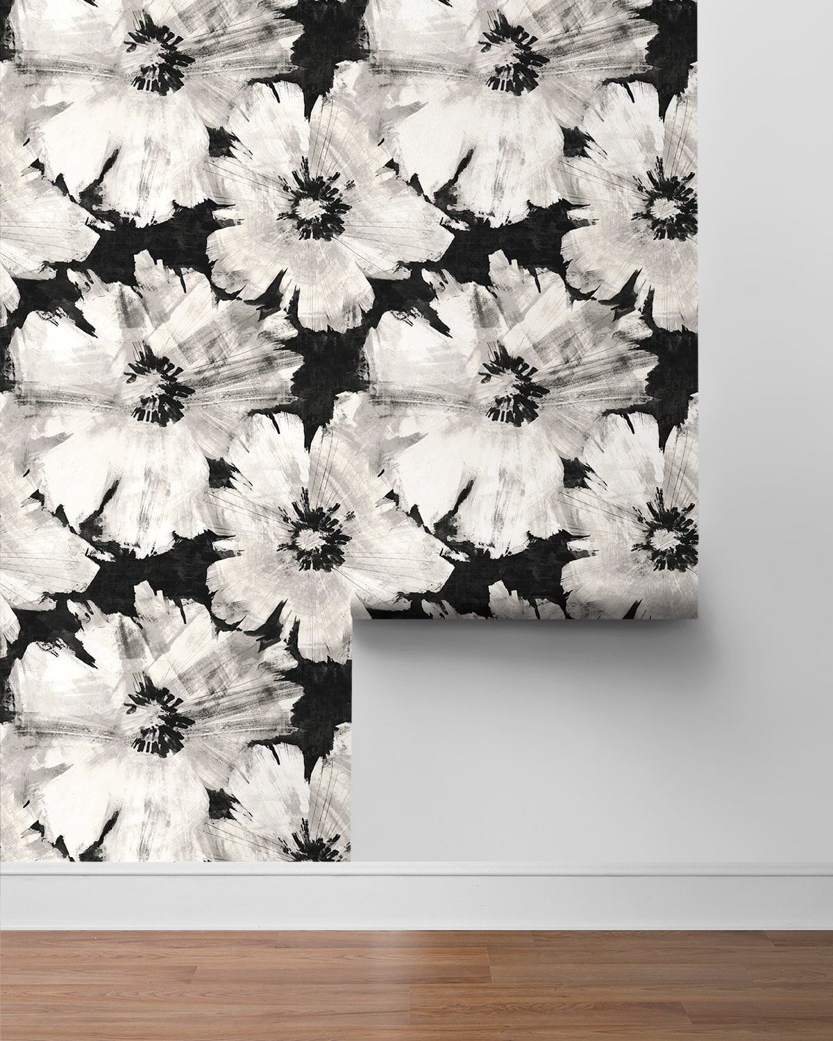 Graphic Floral Peel and Stick Removable Wallpaper