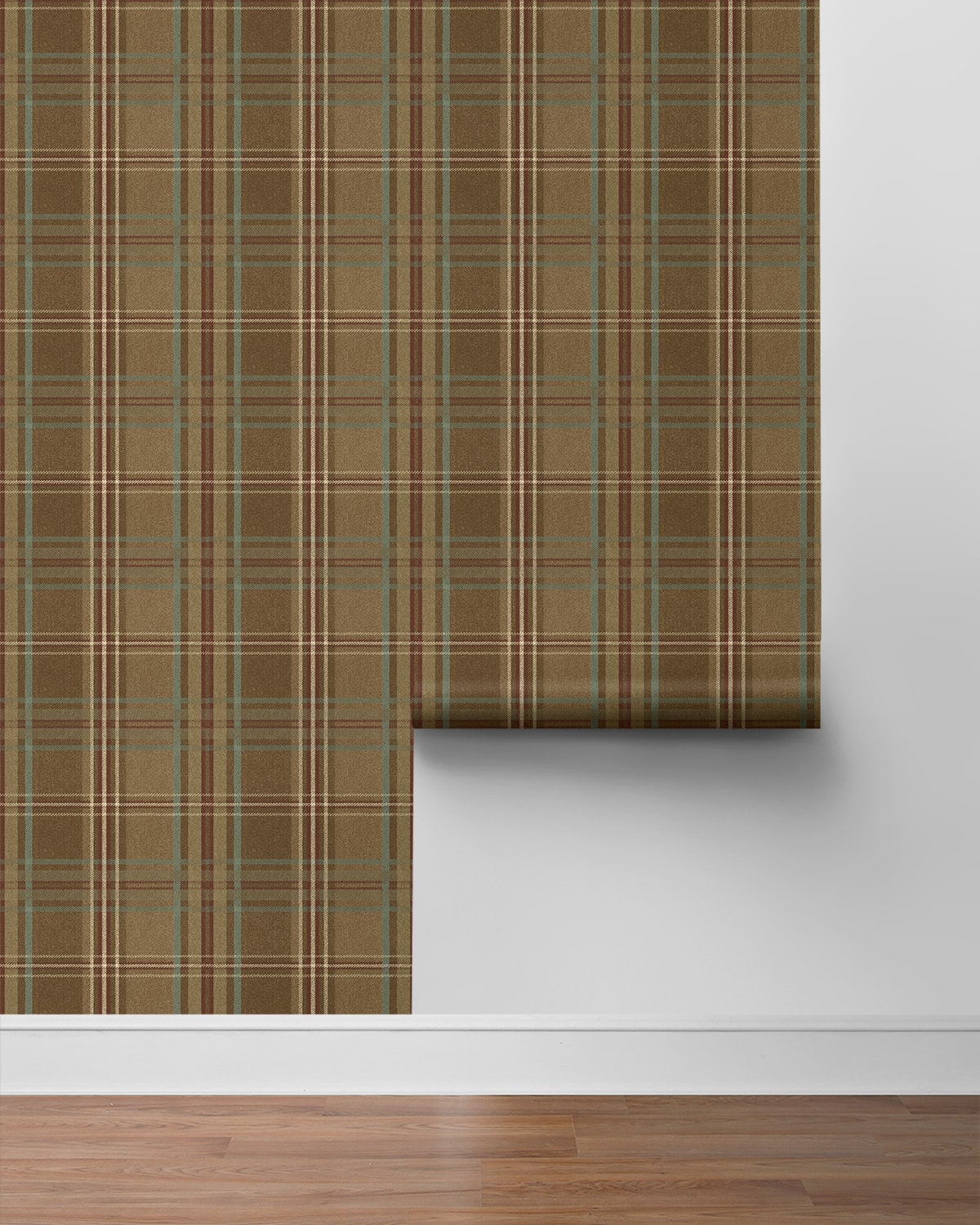 Rustic Plaid Unpasted Wallpaper