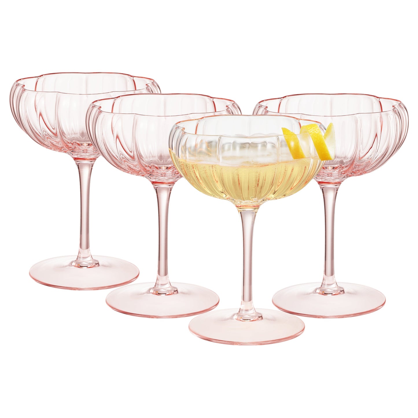 Flower Wave Champagne Coupe Cocktail Glassware