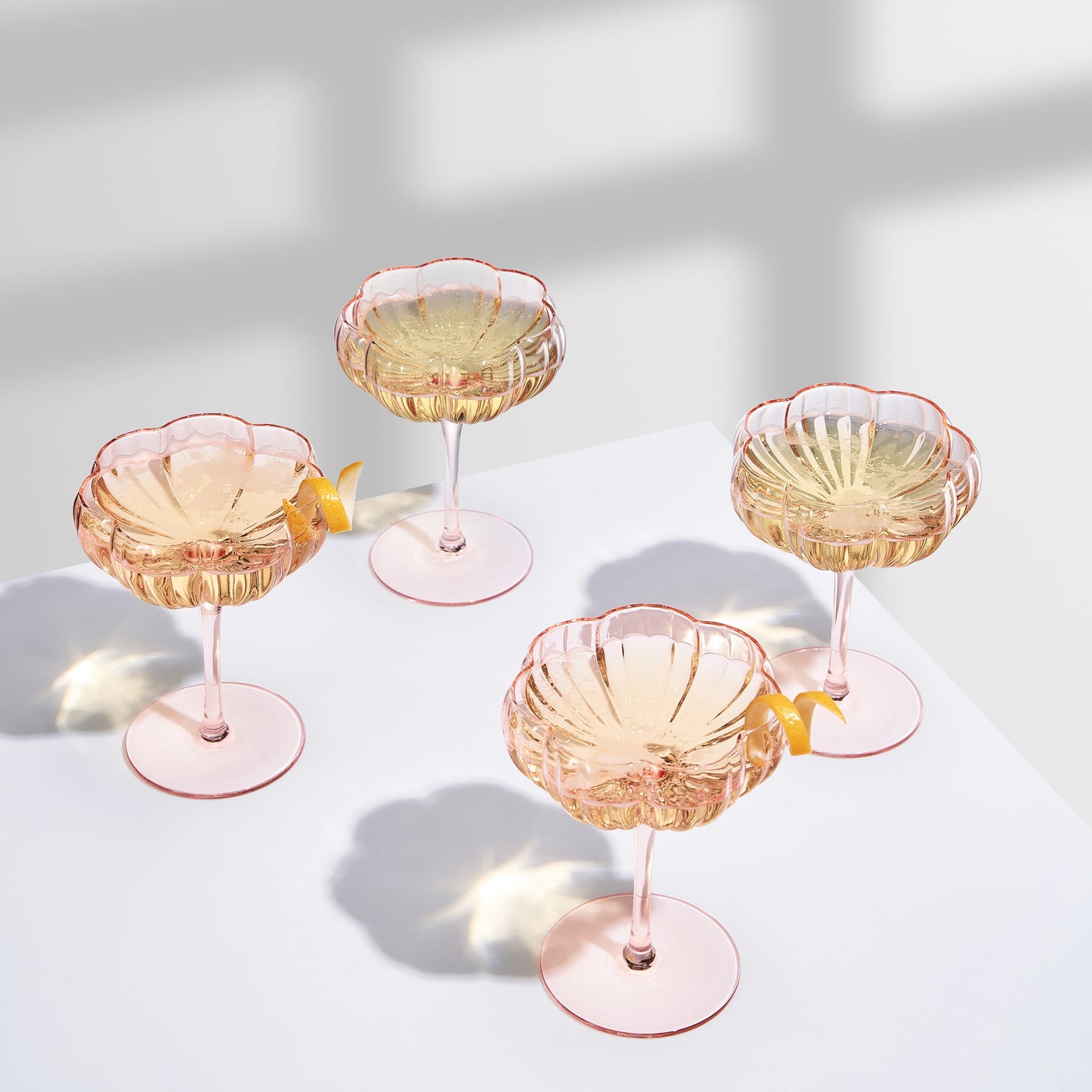 Flower Wave Champagne Coupe Cocktail Glassware