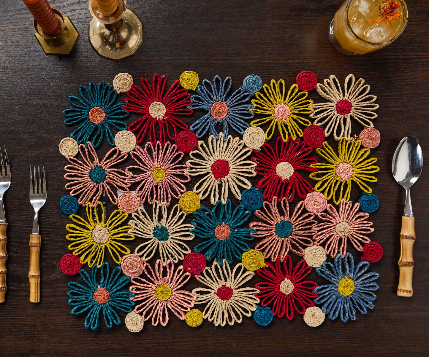 Fleur Raffia Woven Placemat