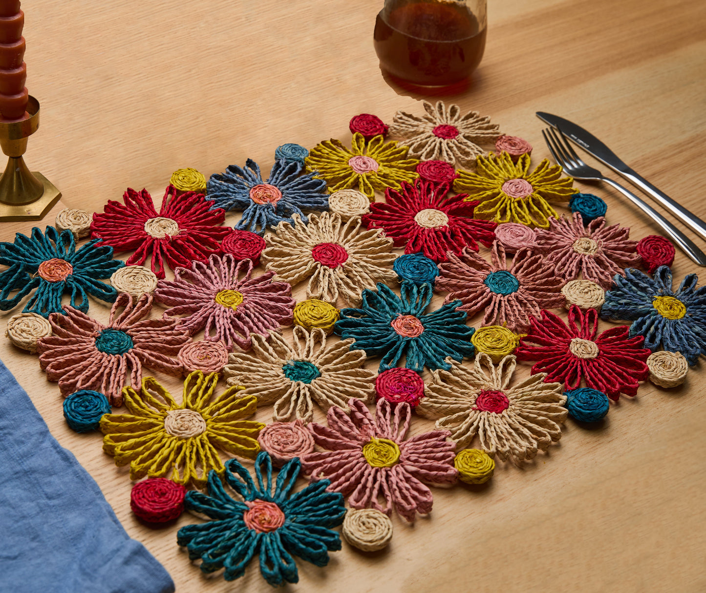 Fleur Raffia Woven Placemat