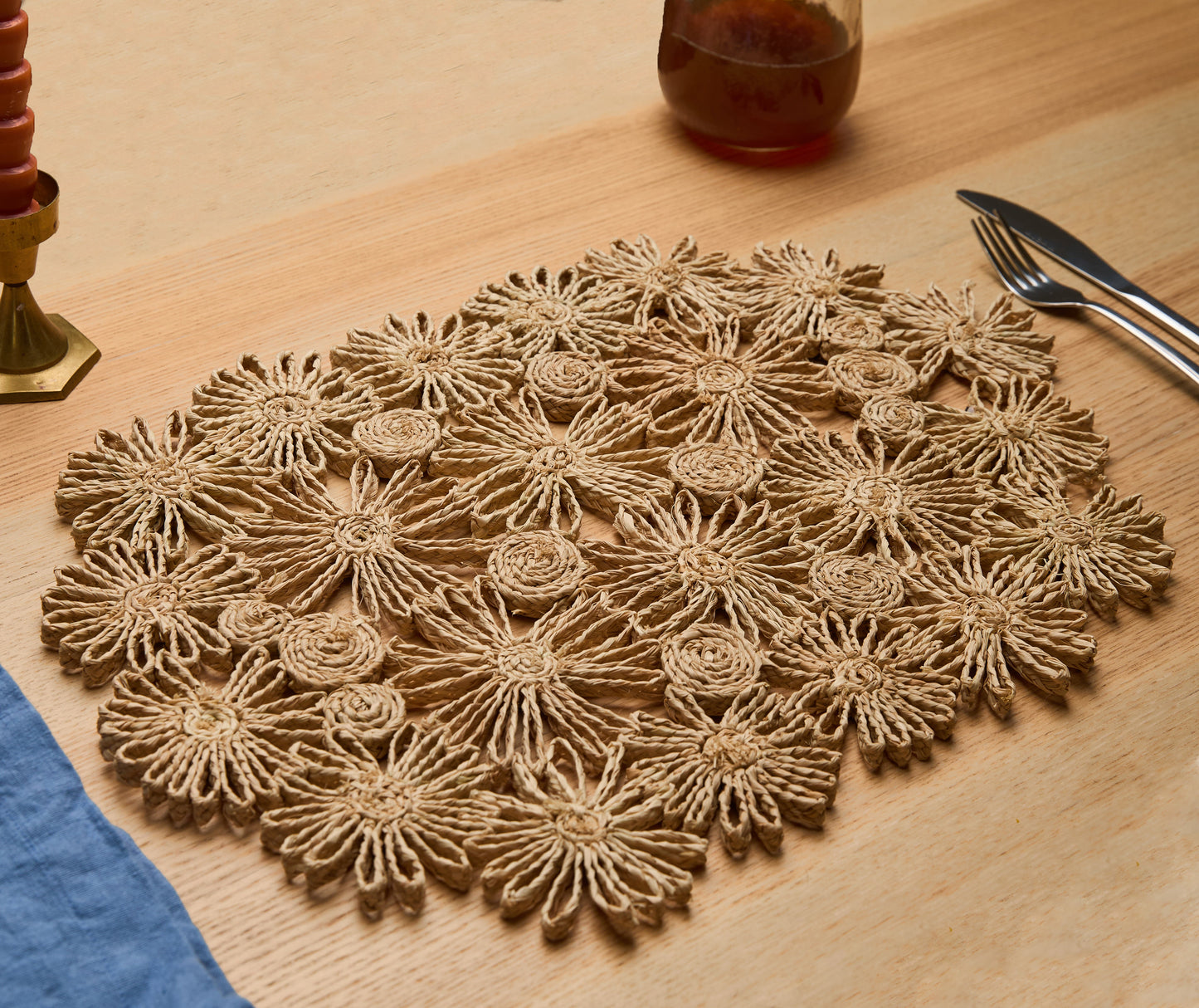 Fleur Raffia Woven Placemat