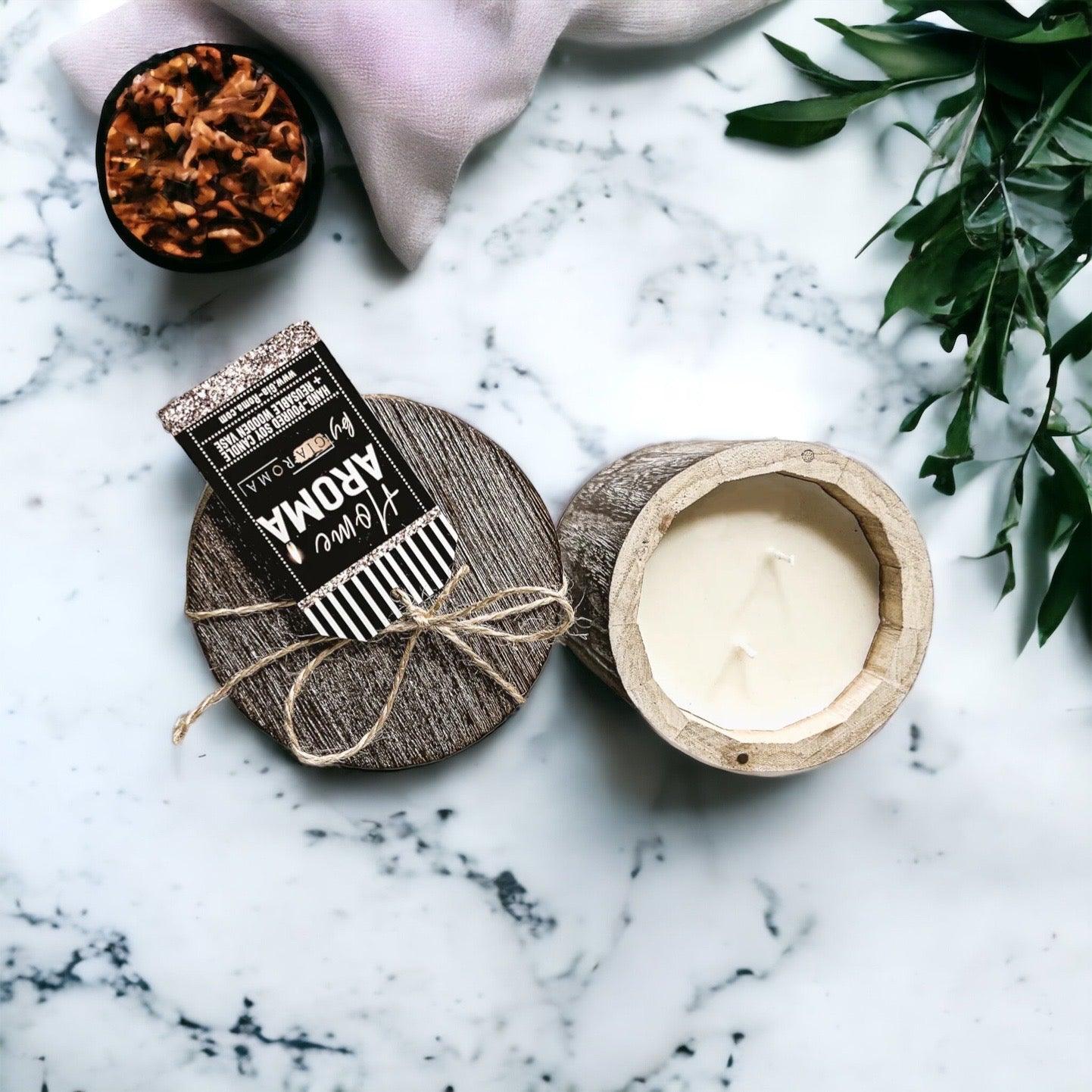 Fenni Wood Candle Vase