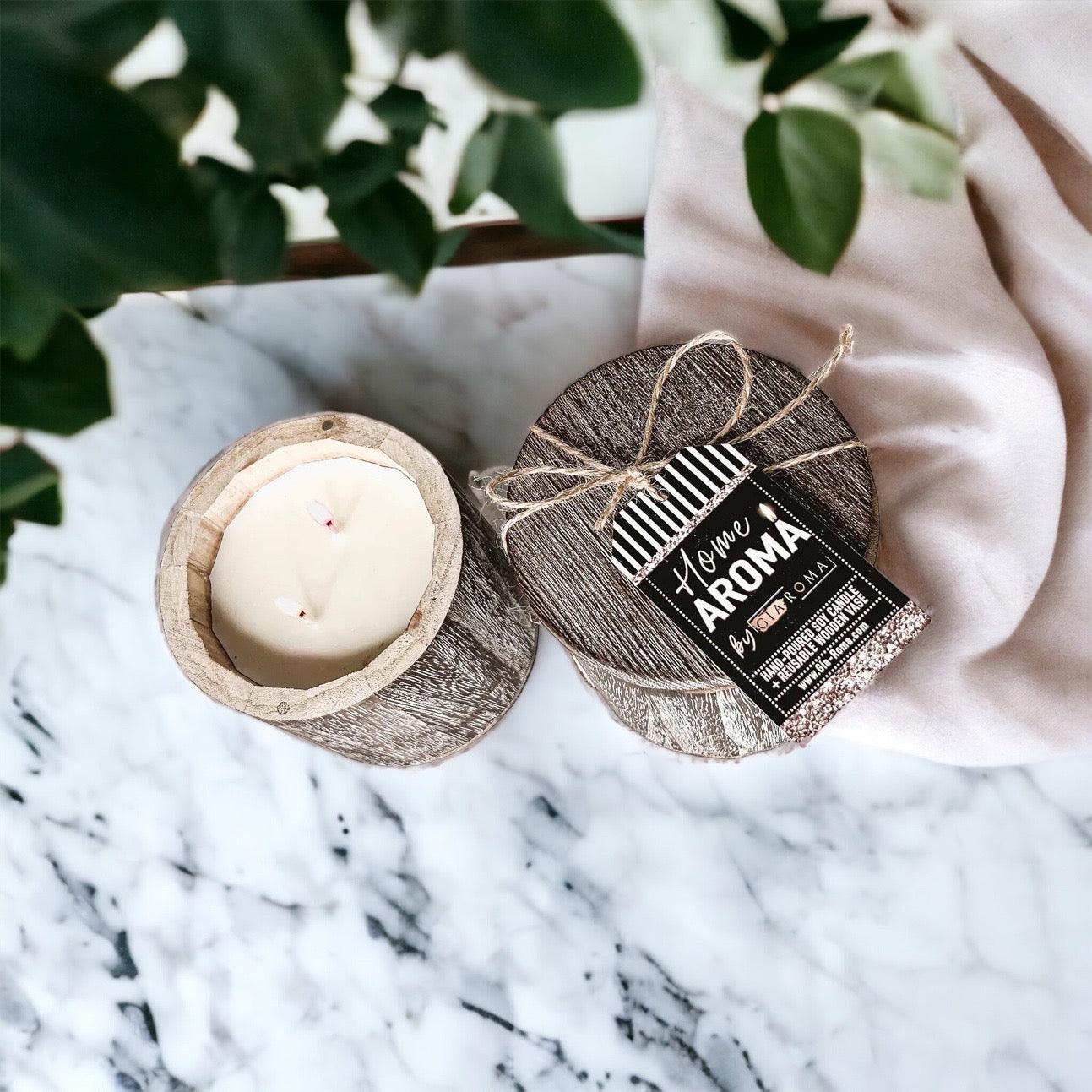 Fenni Wood Candle Vase