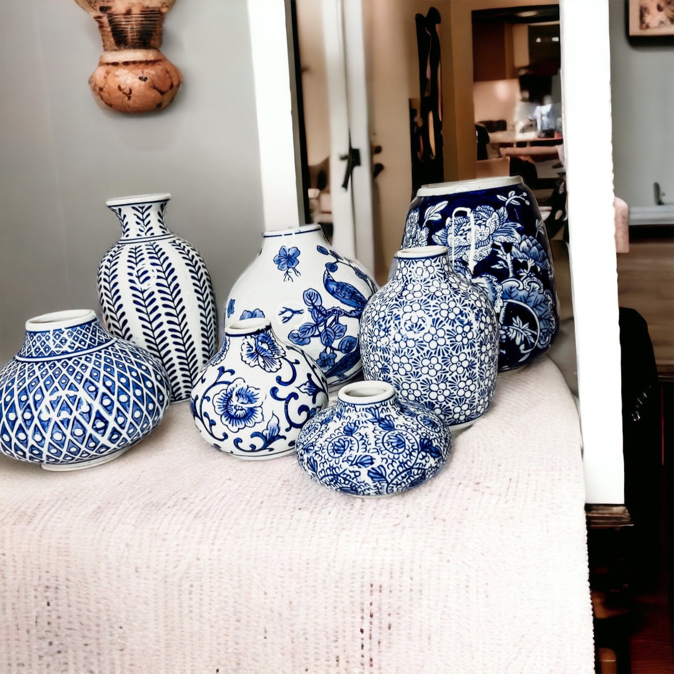 Samira Blue Hand-Painted Vases