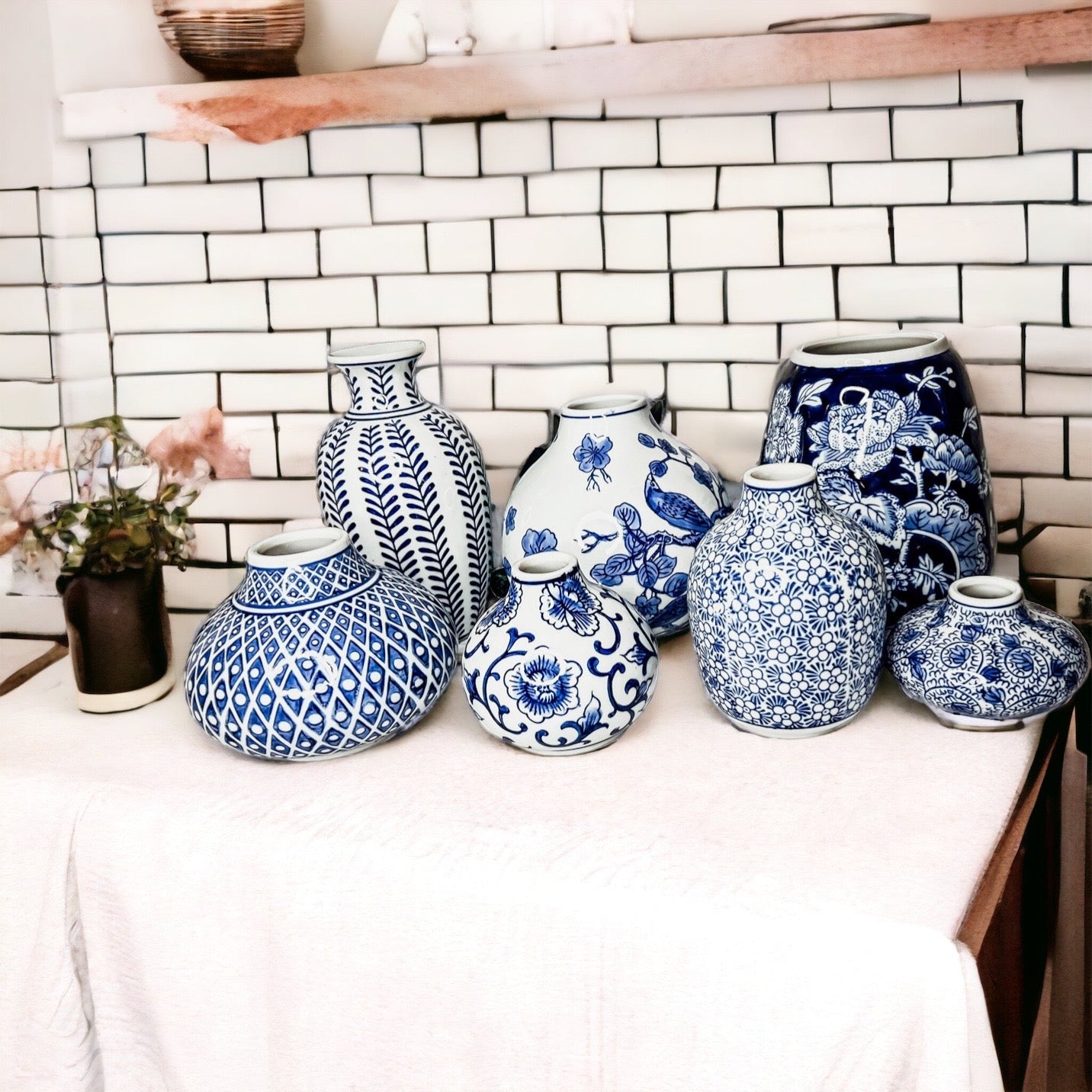 Samira Blue Hand-Painted Vases