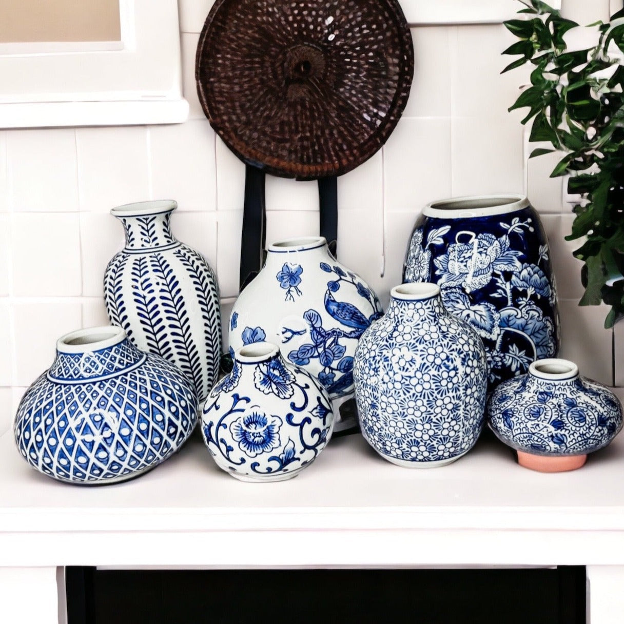 Samira Blue Hand-Painted Vases
