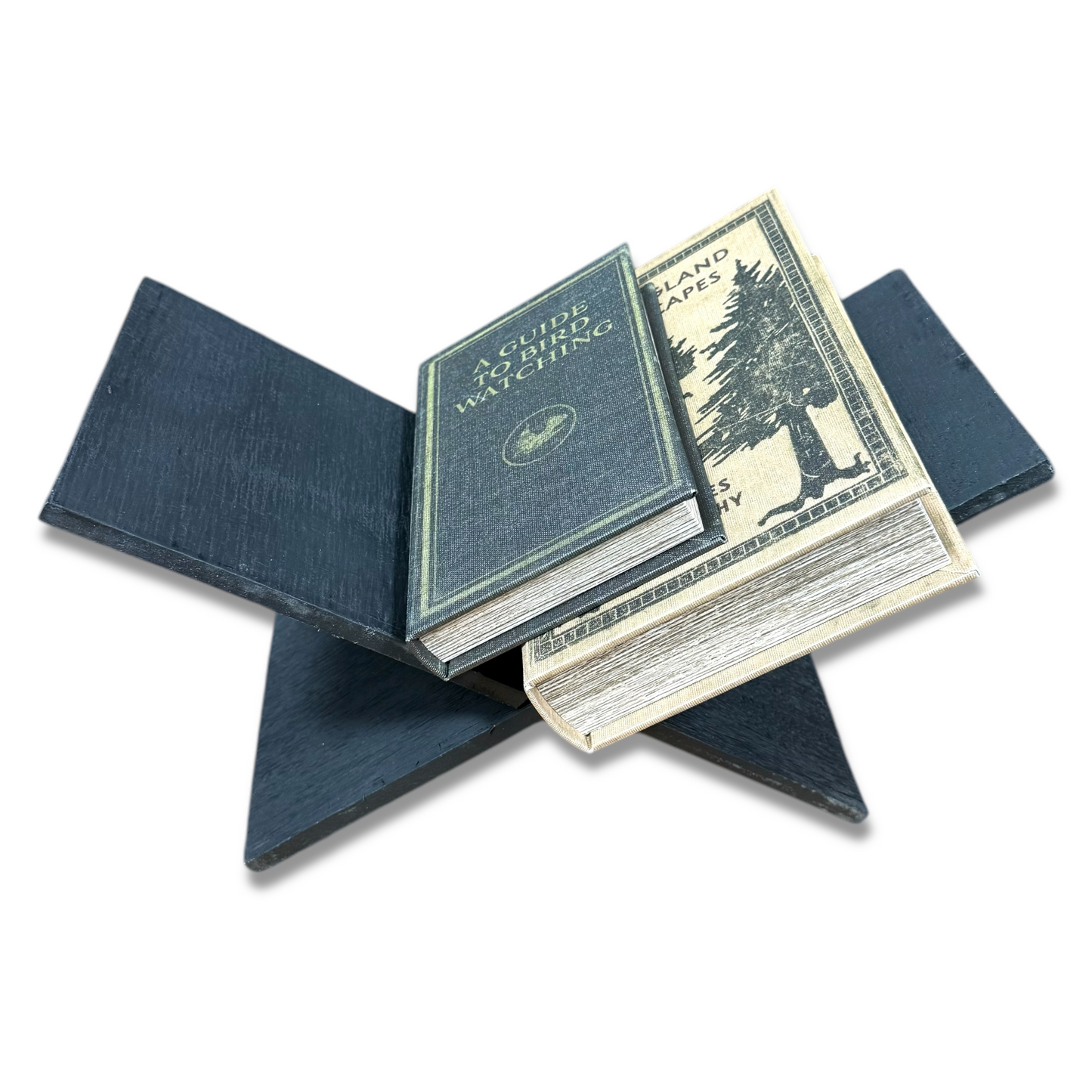 Black Wood Cookbook & Coffee Table Book Stand