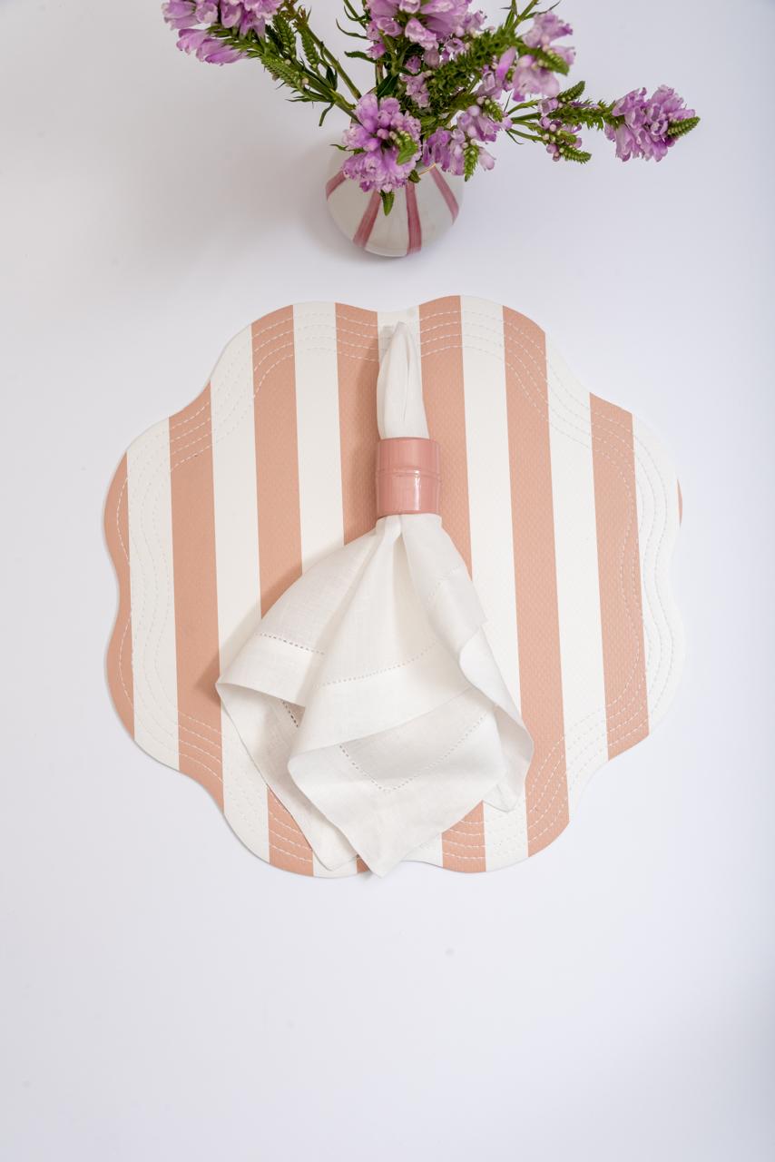 Retro Striped Vegan Leather Placemat