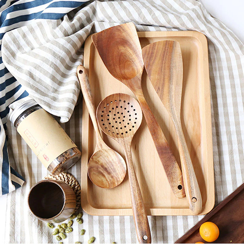 Serano Premium Teak Wooden Utensil Set
