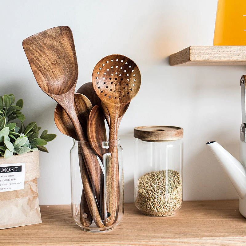 Serano Premium Teak Wooden Utensil Set