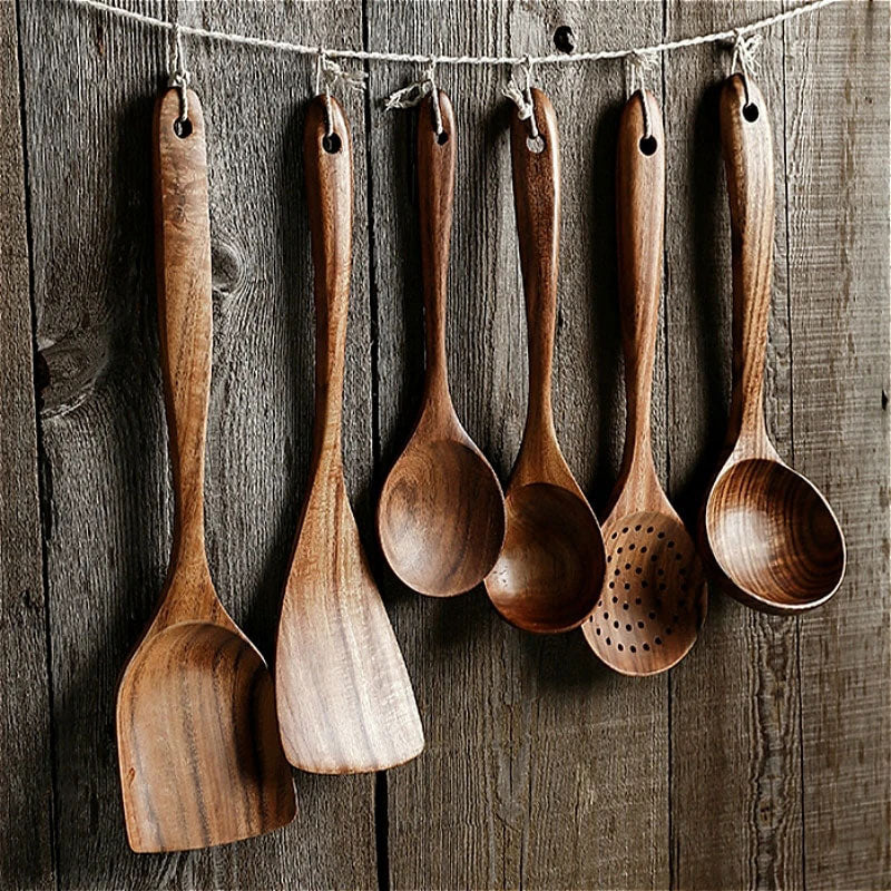 Serano Premium Teak Wooden Utensil Set