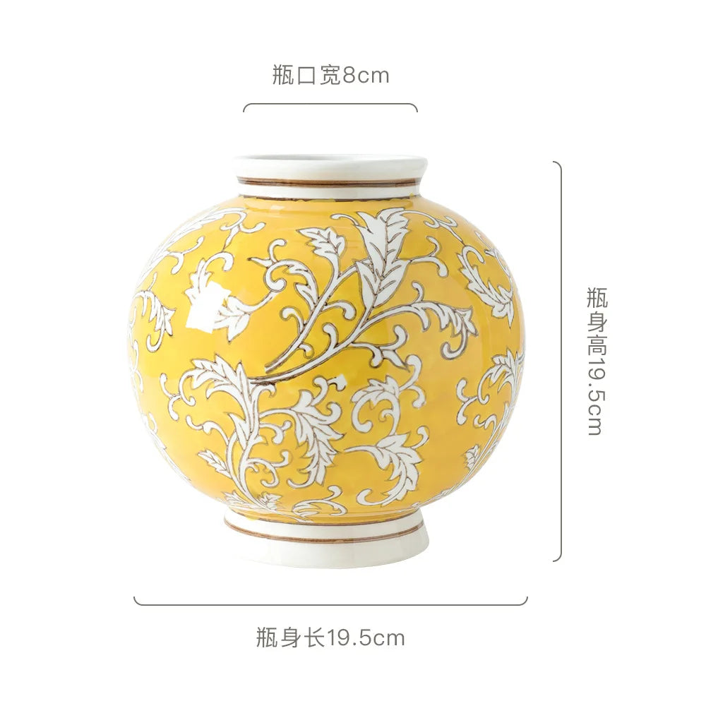 Chinoiserie Flower Porcelain Vase