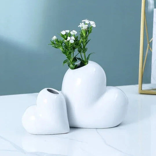 Heart Ceramic Vase by DecorBites™