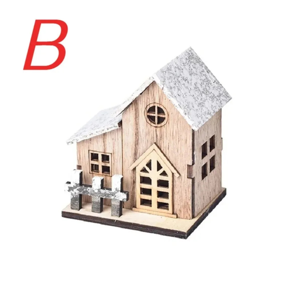Christmas Cabin Lighted Wooden House