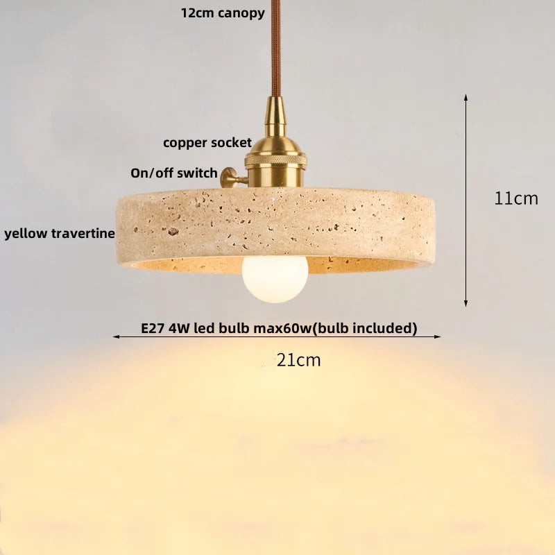 WabiSabi Travertine Pendant from DecorBites™