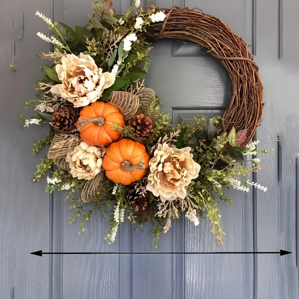 Eucalyptus Berries & Pumpkins Autumn Door Wreath