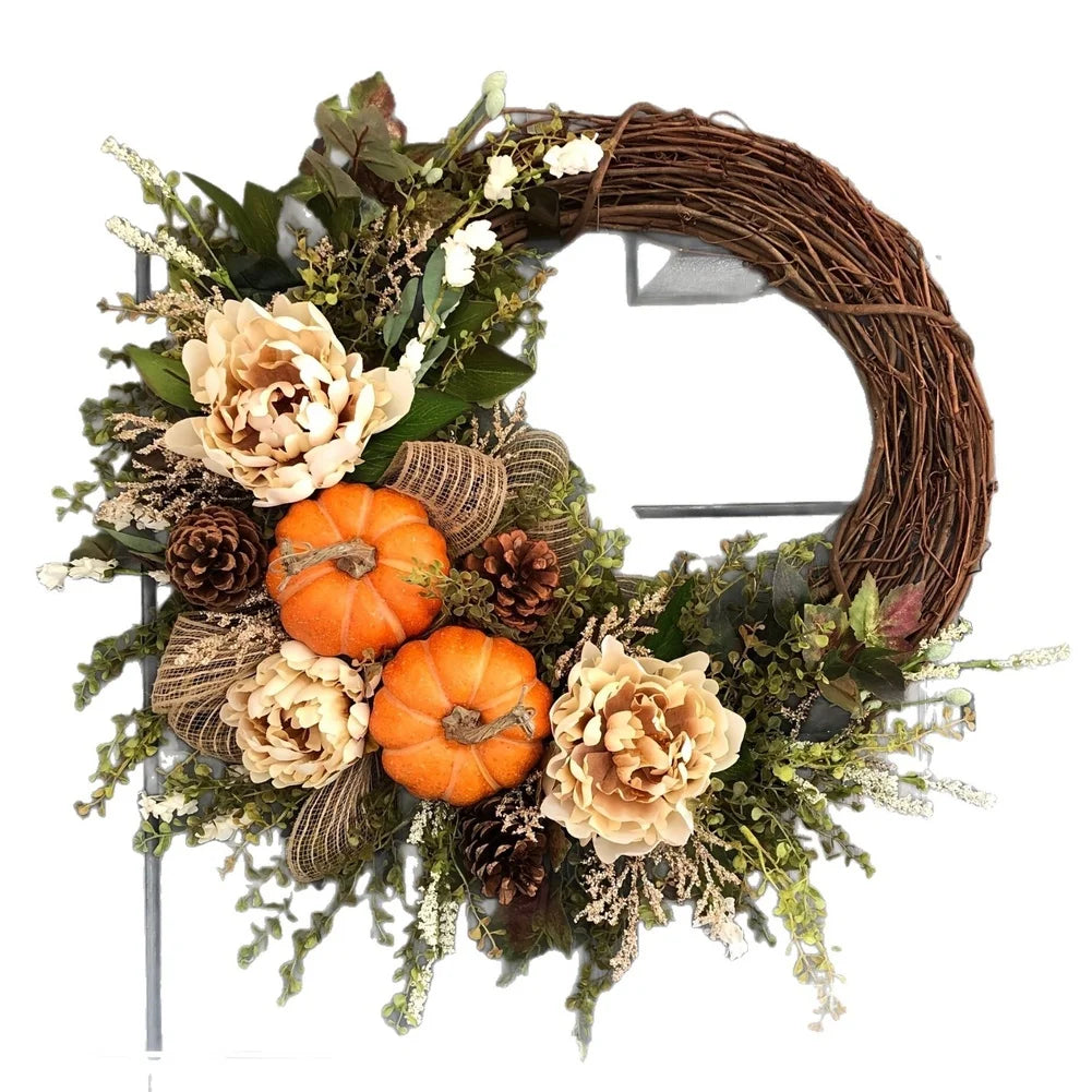 Eucalyptus Berries & Pumpkins Autumn Door Wreath