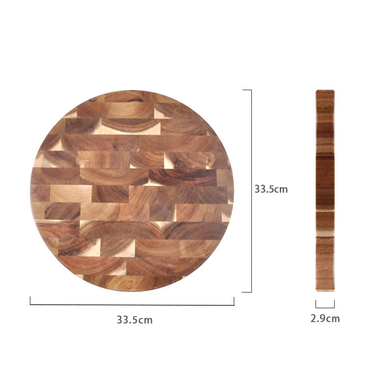 Acacia Wood Round Grain Chopping Block Double-sided