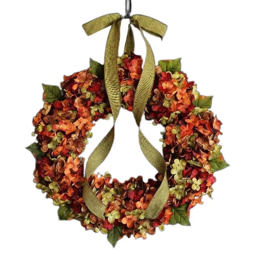 Fall Hydrangea Bowknot Garland Wreath