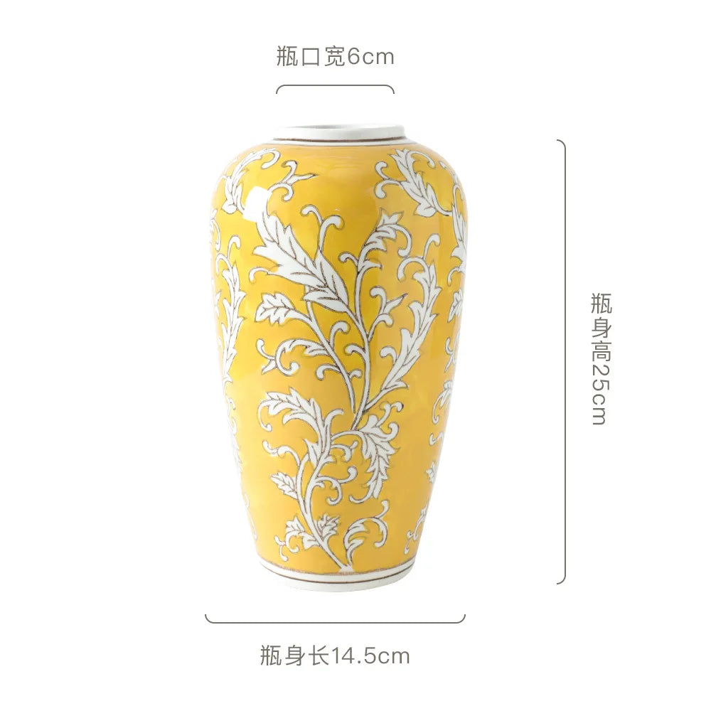 Chinoiserie Flower Porcelain Vase