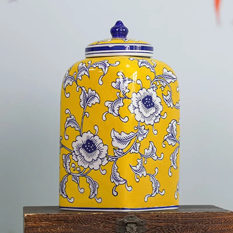 Floral Inspired Porcelain Jar by DecorBites™