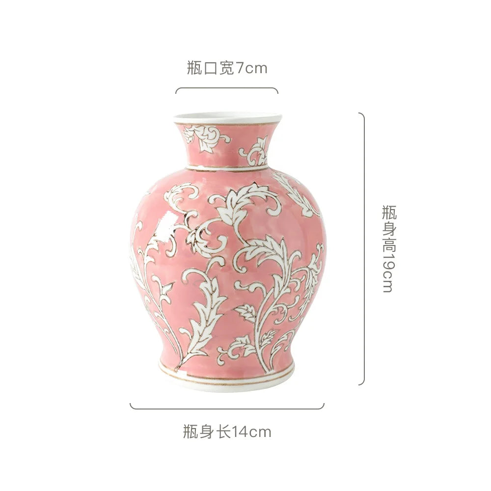 Chinoiserie Flower Porcelain Vase